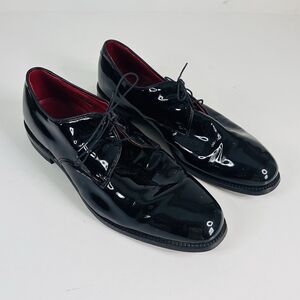 Allen Edmonds Spencer Black Patent Leather Derby Tuxedo Shoes 12 E USA Made